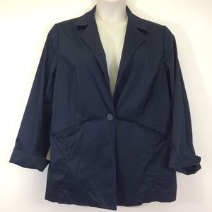 Kate Hill Navy Cotton Trench Light Coat Jacket 14W